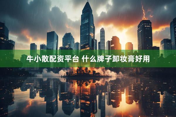 牛小散配资平台 什么牌子卸妆膏好用